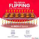 Flip-Free Crispmaster 1st Ever 4-Inch Elevated Roasting, Baking, and BBQ Rack for 360 Heat Stainless Steel Wings, Fries, Chicken, Veggies, Turkey for Oven, Grill, or Smoker 17 x 13