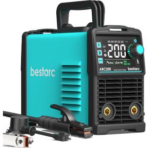 bestarc Stick Welder 200A, Large LED Display ARC/Lift TIG Welding Machine, 110V/220V Dual Voltage with Synergic Control, IGBT Inverter Portable MMA Welder Machine with Hot Start, Arc Force and VRD