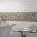 MSI Driftwood Hexagon Glass Mesh Mounted Bathroom Shower Tile Flooring, CASE