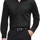 J.VER Men's Dress Shirts Stretch Stain Shield Long Sleeve Solid Formal Shirt Business Casual Button Down Shirts, XL