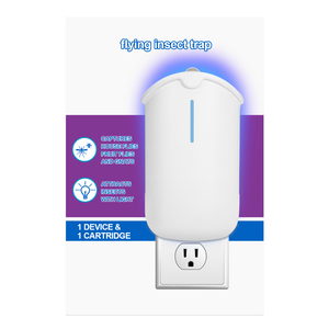 Flying Insect Trap &  Cartridges - Compatible with M364A Refill - Plug in Fruit Fly Trap for Indoor - Bug Catcher for Gnats, House & Fruit Flies - Use in Any Room (1 Device & 2 Cartridges)