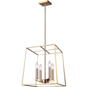 Canarm Coco 4-Light Chandelier, 14-Inch Width Gold Finish, Adjustable Downrod Height, Transitional Lighting for Dining Room, Living Room and Entryway