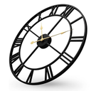 Large Wall Clock for Living Room Mantel Decor, 36 Inch Wall Clock Battery Operated, Metal Round Roman Numeral Big Black Clock for Bedroom, Home, Kitchen, Office, Wall Decor