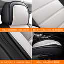 MINGBRON Car Seat Covers Full Set,Black White Car Seat Cover, Car Seat Protector Waterproof, Nappa Leather Car Seat Cushion, Fit for Most Cars