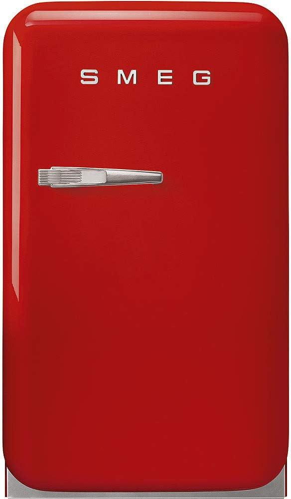 SMEG FAB5URRD3 FAB5 Retro Mini Fridge  50s Style Compact Small Refrigerator, 1.2 cu ft, Automatic Defrost, LED Lighting, Adjustable Shelves Made in Italy, Red