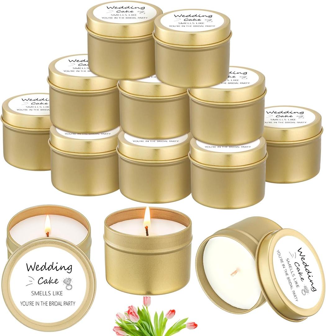 Conelist 8 Pcs Bridesmaid Proposal Gifts, Smells Like You're in The Bridal Party Scented Candles Will You Be My Bridesmaid Soy Wax Small Candle for Best Friend Girls Women 4oz(White,Fashion)
