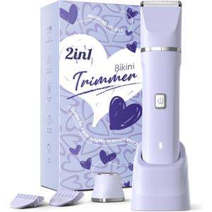 Electric Razors for Women - Wet/Dry Women's Electric Shaver for Legs, Replaceable Body Hair Blade Heads & Hair Remover for Face Head, No Nick, No Cut, No Razor Burn, Purple 