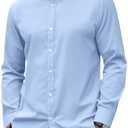 Alimens & Gentle Mens Oxford Shirts Stretch Long Sleeve Dress Shirt for Men Casual Business Work Solid Button Down Shirts L