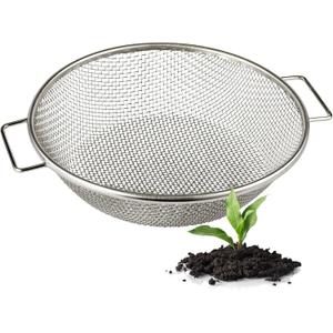 Round Soil Sifter for 5-Gallon Bucket (1/8-inch Mesh), Stainless Steel Garden Sieve with Handles