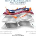 American Flag Fun Eyes Car Window Shade Heat Insulation Sun Shade for Car Windshield, Glitter Front Window Sunshade Hello USA Sun Visor Shade Sunshade Shield Keep Vehicle Cool (55x30 inches)