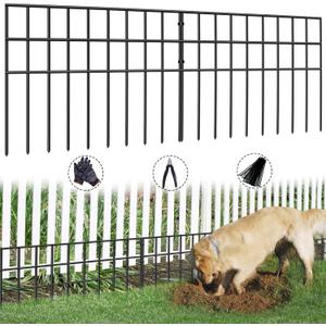 31ft(L) x 13in(H) Animal Barrier Fence, 22 Panels No Dig Garden Fence for Dog Rabbit, Rustproof Anti Digging Barrier, Garden Edging Border Ground Defense for Outdoor, Yard, Patio