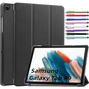 Case for Samsung Galaxy Tab A9+ Plus (SM-X210/X215/X216) - Lightweight Tri-Fold Stand Shell Case Cover for Galaxy Tab A9+ 11" Inch Tablet 2023 Released + 1 Stylus (Black)