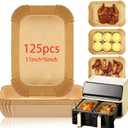 125 Air Fryer Liners for Ninja XL Accessories, Non-Stick Parchment Rectangular, Air fryer liners disposable for Microwave Oven Baking, Waterproof and Oil-Resistant (11 x 6 inch)
