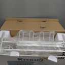 Kitsure Extendable Dish Drying Rack, Large Drying Dish Rack with Cutlery & Cup Holders, Multifunctional Dish Racks for Counter with Drainage, 18.2"-25.7" L x 12.9" W, White