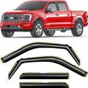 in-Channel Window Rain Guards Fit for Ford F150 2021-2026 SuperCrew Rain Guard Extra Durable Window Deflectors Window Visor Truck Vent Visors Vent Shades Exterior Car Accessories