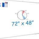 Maxtek White Board Dry Erase 72 x 48, Magnetic Dry Erase Whiteboard for Wall 6' x 4' Wall-Mounted Aluminum Frame Versatile Presentation Marker Board with a Long Pen Tray for Classroom, Office & Home