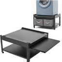 Washer and Dryer Pedestals, 28x28x16inch Universal Washing Machine Stand with Laundry Basket Shelf, Portable Storage Bag, Adjustable Feet and 4 Silicone Pads, 800LBS Capacity
