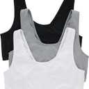Hanes Women's Scoopneck Cotton Bralette Crop Top (3 Pack), Size XL