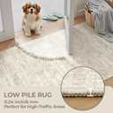 2x3 Washable Rug Runner for Bathroom, Soft Entryway Rug for Laundry Room, Kitchen, Vintage Abstract Hallway Runner for Bedroom, Anti-Slip Door Mat Indoor Entrance(2'x3', Beige/Ivory)