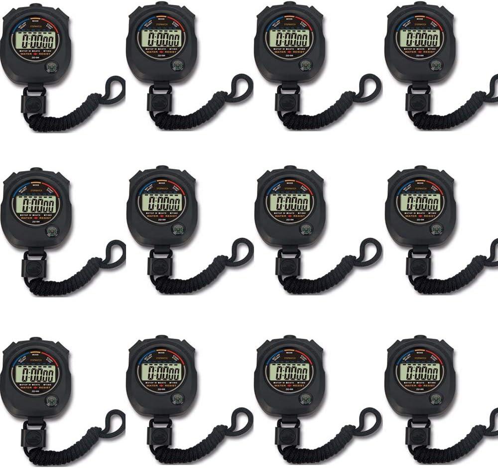 7 Pack Multi-Function Electronic Digital Sport Stopwatch Timer, Large Display with Date Time and Alarm Function, Suitable for Sports Coaches Fitness Coaches and Referees