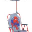 Marvel Spiderman Kids Beach Chair with Umbrella,Portable Folding Outdoor Chair with Shade,Lightweight & Durable for Ages 3+, 12 Inches X 14.75 Inches X 19 Inches
