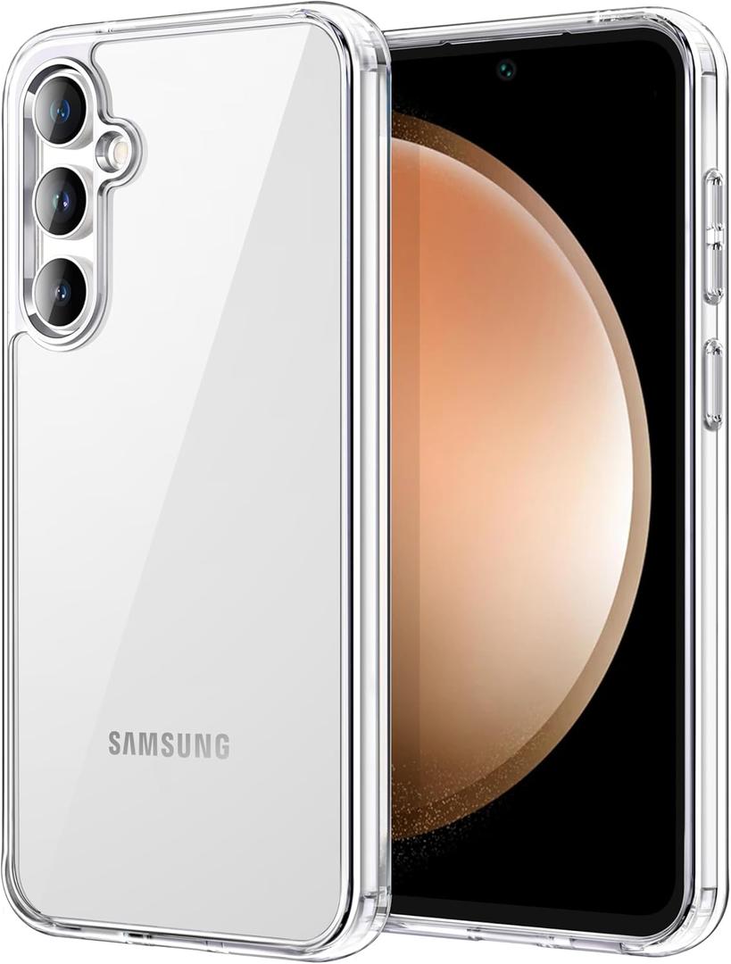 JETech Case for Samsung Galaxy S23 FE 6.4-Inch, Non-Yellowing Shockproof Bumper Protective Phone Cover, Anti-Scratch Hard PC Back (Clear)