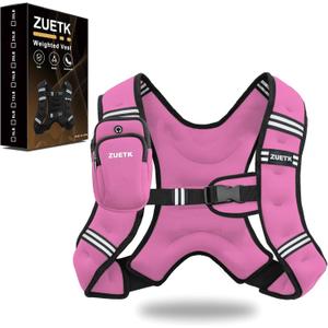 Weighted Vest, 6lb/8lb/12lb/16lb/20lb/25lb/30lb Weight Vest with Reflective Stripe, Weighted Vest for Men Women Workout Equipment for Strength Training, Running, Jogging, Fitness, Weight Loss (Pink with Bag) Weighted Vest, 6lb/8lb/12lb/16lb/20lb/25lb/30lb Weight Vest with Reflective Stripe, Weighted Vest for Men Women Workout Equipment for Strength Training, Running, Jogging, Fitness, Weight Loss (Pink with Bag)