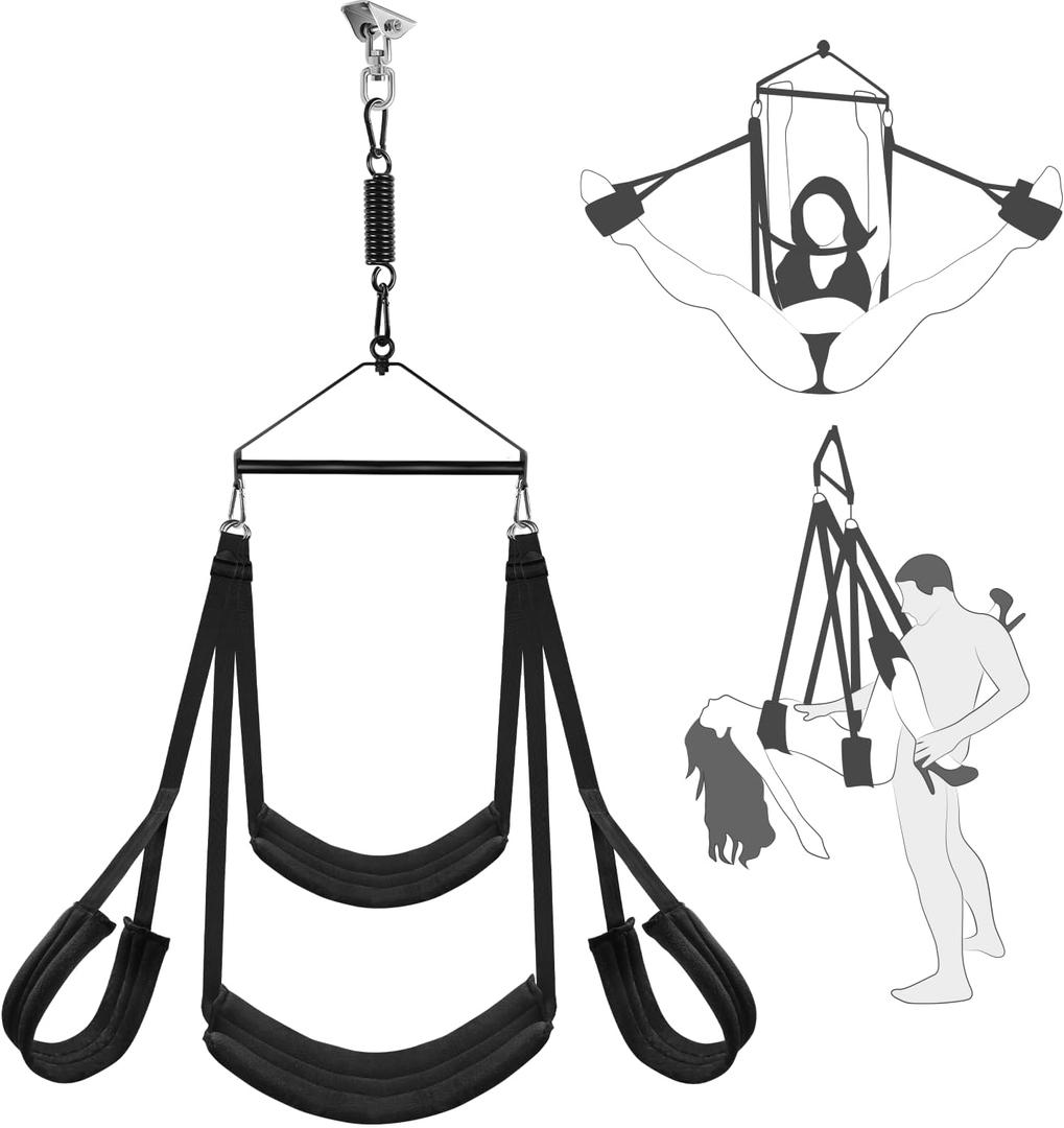 360 Degree Sex Swing for Adults Couple Sex Toys Comfortable Adult Sex Restraining Set Adult Tools Bondage Restraints BDSM Set Adjustable Straps for Couples Lovers