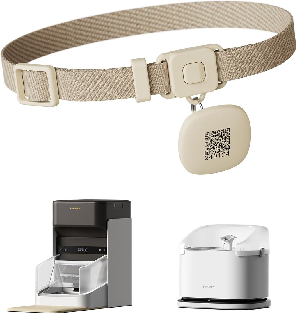 PETLIBRO Upgraded RFID Collar Tag for One RFID Automatic Cat Feeder PLAF301 and Smart App Monitoring Multi Cats Water Fountain PLWF305, Lightweight and Compact Tag with Snap Release Design (Brown)