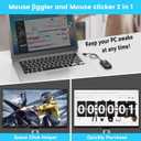 Mouse Jiggler Undetectable, USB Mover, Gaming Automatic Continuous Click Device, Plug & Play, Simulate Mouse Pointer Movement to Prevent PC Sleep