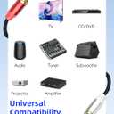 GELRHONR 2Pack RCA Splitter, 1 Male to 2 Male RCA Y Splitter Y Adapter Cable for Subwoofers, Home theaters, Speakers, HDTVs and More 30cm (1Male to 2 Male Black)