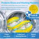 Shoe Washing Machine Bags, 2-Pack  360 Deep Cleaning, Protects Shoes & Washer, Self-Locking Zipper Design, Reusable Laundry Bags for Washing Two Pairs at Once (Yellow)