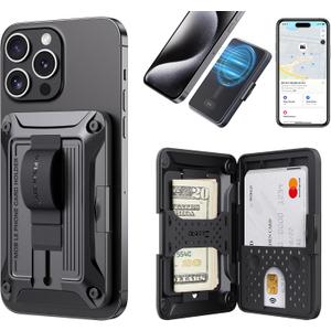 ZtotopCases for Magsafe Wallet Work with Find My, Magnetic Card Holder, Magnetic Wallet for iPhone 16/15/14/13/12 Series, Black