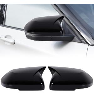 2pcs Car Side Mirror Cover Caps Compatible With Ford Explorer 2020 2021 2022 2023 2024 With Turn Signal, Rearview Mirror Covers Protector, Glossy Black
