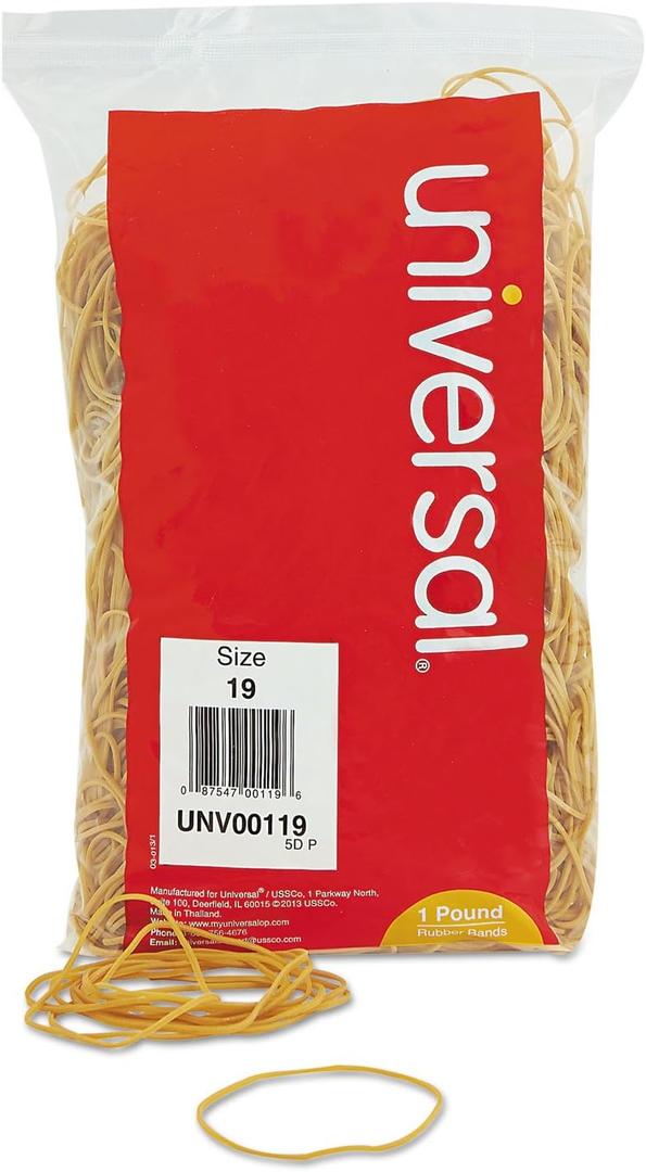 Universal 00119 Rubber Bands, Size 19, 3-1/2 x 1/16, 1lb Pack