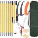 Pole Saws for Tree Trimming, 7.3-27 ft Extendable Tree Trimmers Long Handle Pruner, Sharp Steel Blade and Scissors High Branches Trimming, Tree Pruner, Tree Saw (7.3-27 ft with Scissors)