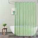 UFRIDAY Sage Green Clear Shower Curtain Liner, 72 x 78 inches, Long Plastic Bathroom Shower Curtain with Rustproof Metal Grommets and 5 Weighted Magnets