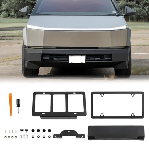 Front License Plate Holder for Tesla Cybertruck 2024 2025, No Adhesives No Drilling Quick Disassembly