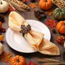 Roshtia 6 Pcs Fall Napkin Rings Wooden Thanksgiving Pumpkin Napkin Rings Handmade Brown Walnut Dinner Paper Holders for Thanksgiving Fall Halloween Party Banquet Dinner Table Decoration(Maple Leaf)
