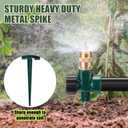 Tioncy 4 Pack Metal Lawn Sprinkler Automatic Garden Water Sprinkler on Spike Base 360 Degree Rotation with Adjustable Brass Nozzle for Lawn Garden Yard(Green)