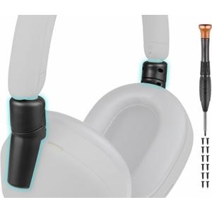 SOULWIT Broken Hinge Repair Part for Sony WH-1000XM5 (WH1000XM5), Reinforced Protective Joint Connectors for XM5 Headband Folding Side Cover Slider to Fix and Prevent Breakage - Black