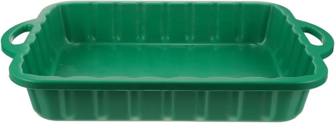 ULTECHNOVO Oil Drain Pan Portable Oil Drip Catcher Tray with Pour Spout Leakproof Plastic Drain Tray for Car Engine Motorcycle Coolant Collection Garage Maintenance 23.62 X 15.35 X 3.54 in