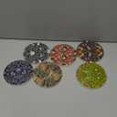 Coaster for Drinks Set of 6, Vintage Flower Absorbing Round Ceramic Stone Coaster with Cork Base,Tabletop Protection Mat for Mugs and Cups,Coffee Table Wine Glass Home Bar 4 Inch