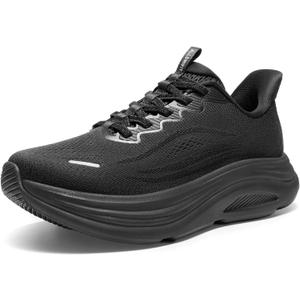 ALLSWIFIT Women's Slip On Walking Shoes Hands-Free Cushion Running Tennis Comfortable Arch Support Gym Workout Athletic Fashion Sneakers StediCloud, Size 10, All Black, SARS26003W