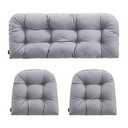 Outdoor/Indoor All Weather Tufted Wicker Chair Cushions of 3 Pieces, 1 Loveseat and 2 U-Shape Waterproof Cushions for Patio Furniture,Wicker Loveseat,Bench-Yellow