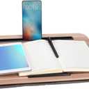 Portable Laptop Desk Fits Up to 16 Laptops, with Tablet Slot, Built-in Cushion, Great for Home & Office,Lap Desk for Laptop,Lap Desk with Cushion (Warm Brown, Medium)