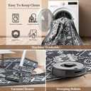 Boho Kitchen Rug Sets 2 Piece with Runner, Non-Slip Kitchen Mats for Floor Stain-Resistant and Washable Kitchen Rugs and Mats Grey Kitchen Floor Mat Runner Carpet for Kitchen, Hallway, Easy to Clean