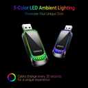 Wireless CarPlay Adapter, 2-in-1 Adapter Converts Wired Apple CarPlay & Android Auto to Wireless, Fast Connection, Plug & Play, Mini Design with Rainbow Ambient Light, Style I