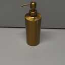 Brass Soap Dispenser for Kitchen & Bathroom  15 oz Refillable Resin Pump Bottle for Dish Soap, Hand Soap, Shampoo, Conditioner  Modern Countertop Dispenser with Non-Slip Protective Pads