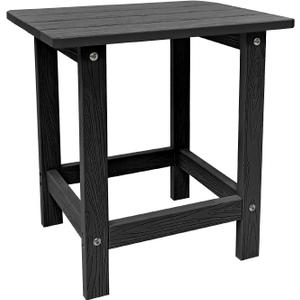 Outdoor Side Table, HDPS Single Adirondack Side Table Weather Resistant, Outside Table for Adirondack Chair, Outside End Table for Patio, Pool, Deck, Porch, Patio or Indoor Use, Black